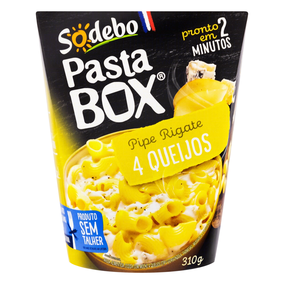 Pipe Rigate 4 Queijos Sodebo Pasta Box Caixa 310g
