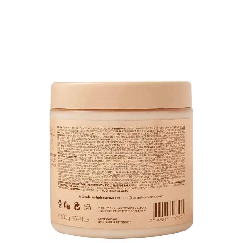 Creme/mascara Tratamento Brae Fiber Mask 500g