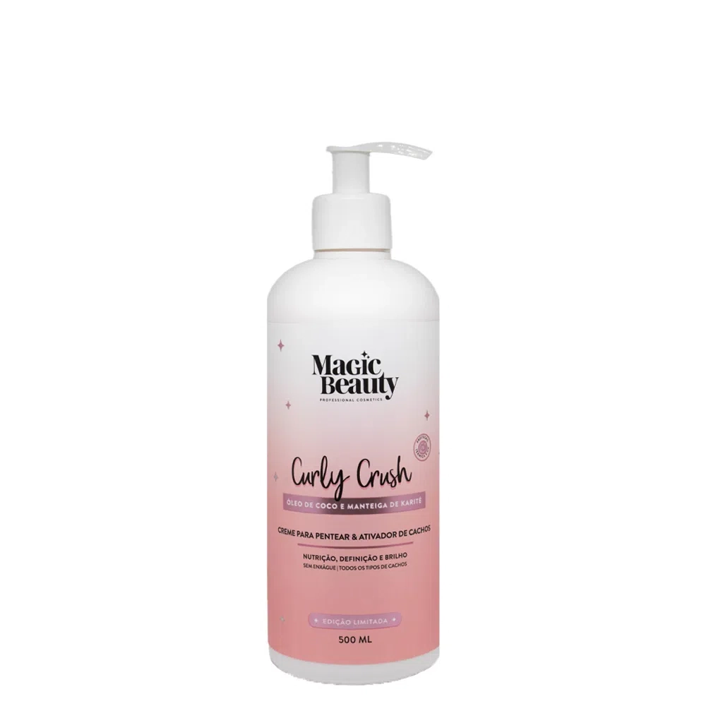 Creme Para Pentear E Ativador De Cachos 500ml Curly Crush Magic Beauty