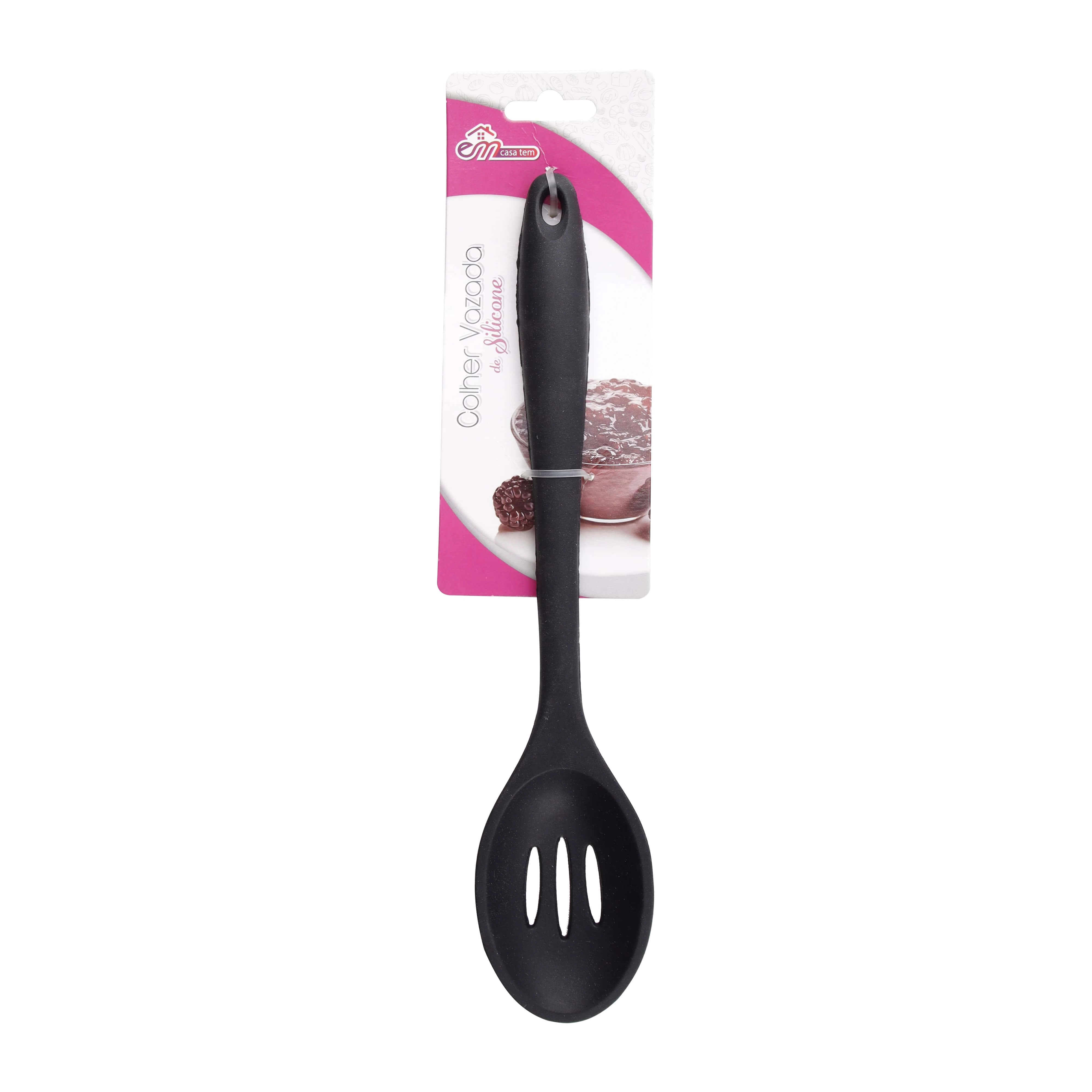 Colher Vazada De Silicone 27,5 Cm Preto Cm 144
