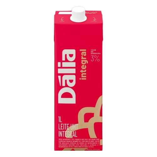 Leite Uht Integral Dália Caixa Com Tampa 1l
