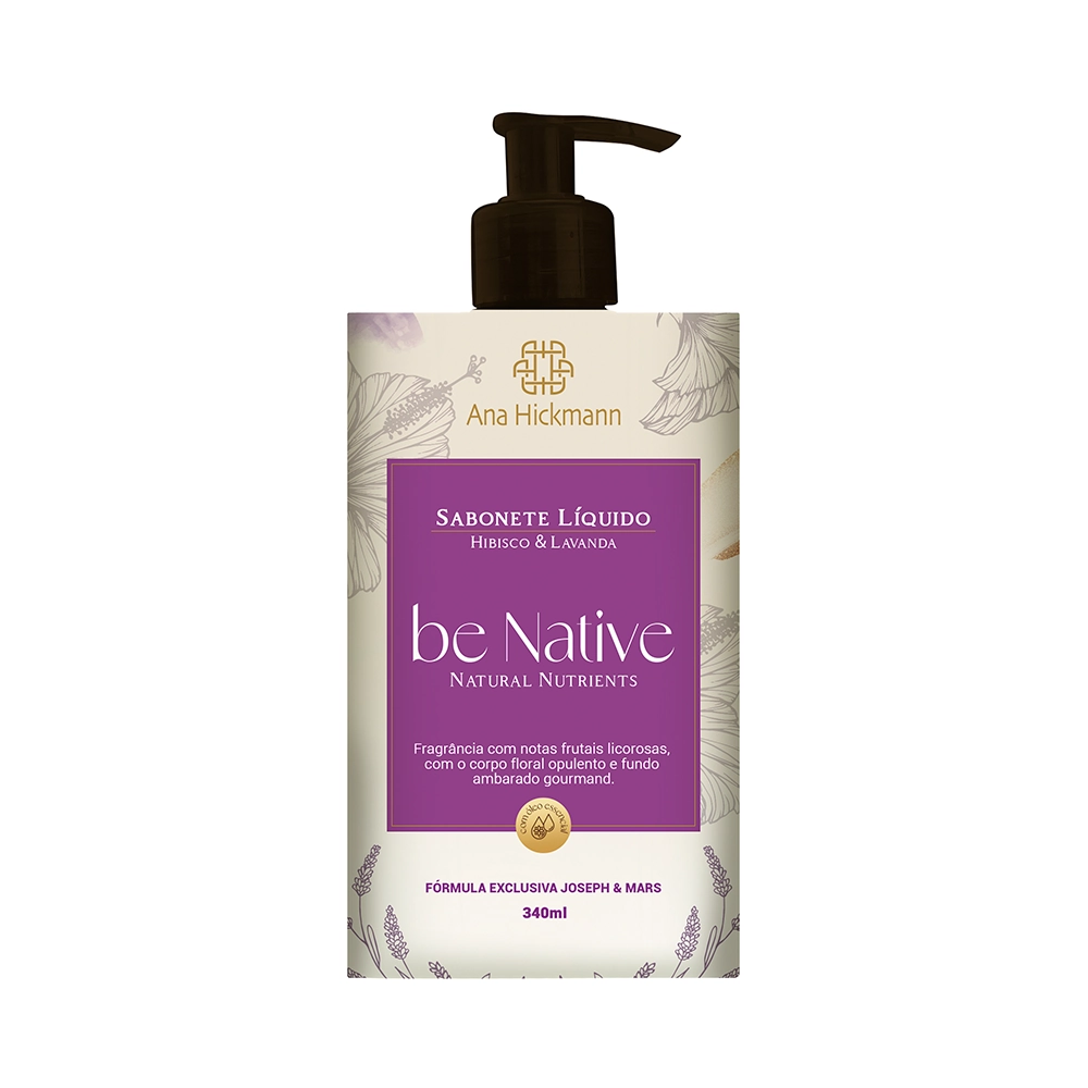 Sabonete Liquido Ana Hickmann Be Native Hibisco E Lavanda 340ml