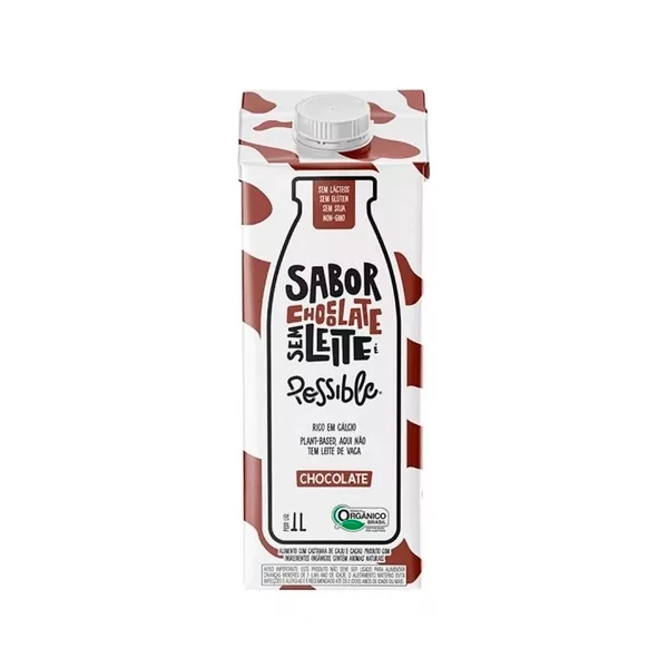 Bebida à Base De Castanha De Caju E Cacau Orgânica Chocolate Possible Caixa 1l