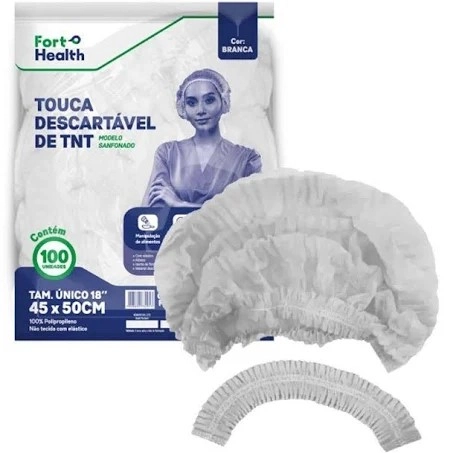 Touca Tnt Desc Fort Health Branca C/100