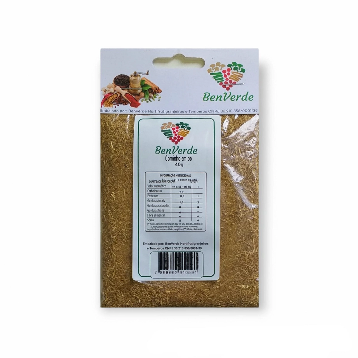Cominho Po Benverde Puro 40g