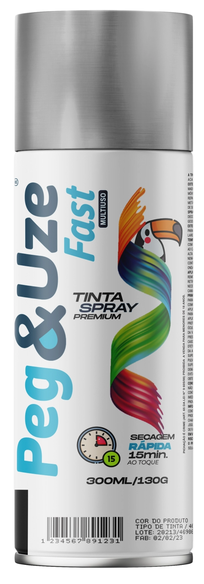Tinta Spray Peg E Uze Metalica Cromado 300ml 6358 Chesiquimica