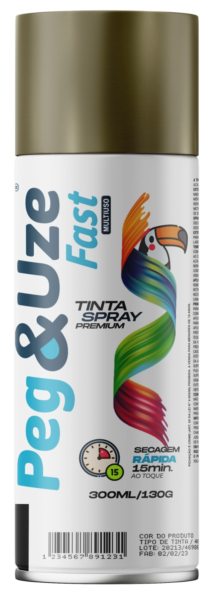 Tinta Spray Peg E Uze Metalica Dourado 300ml 6359 Chesiquimica