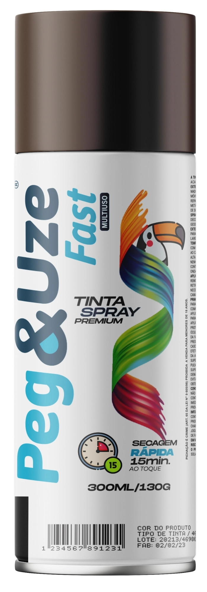 Tinta Spray Peg E Uze Marrom 300ml 6381 Chesiquimica
