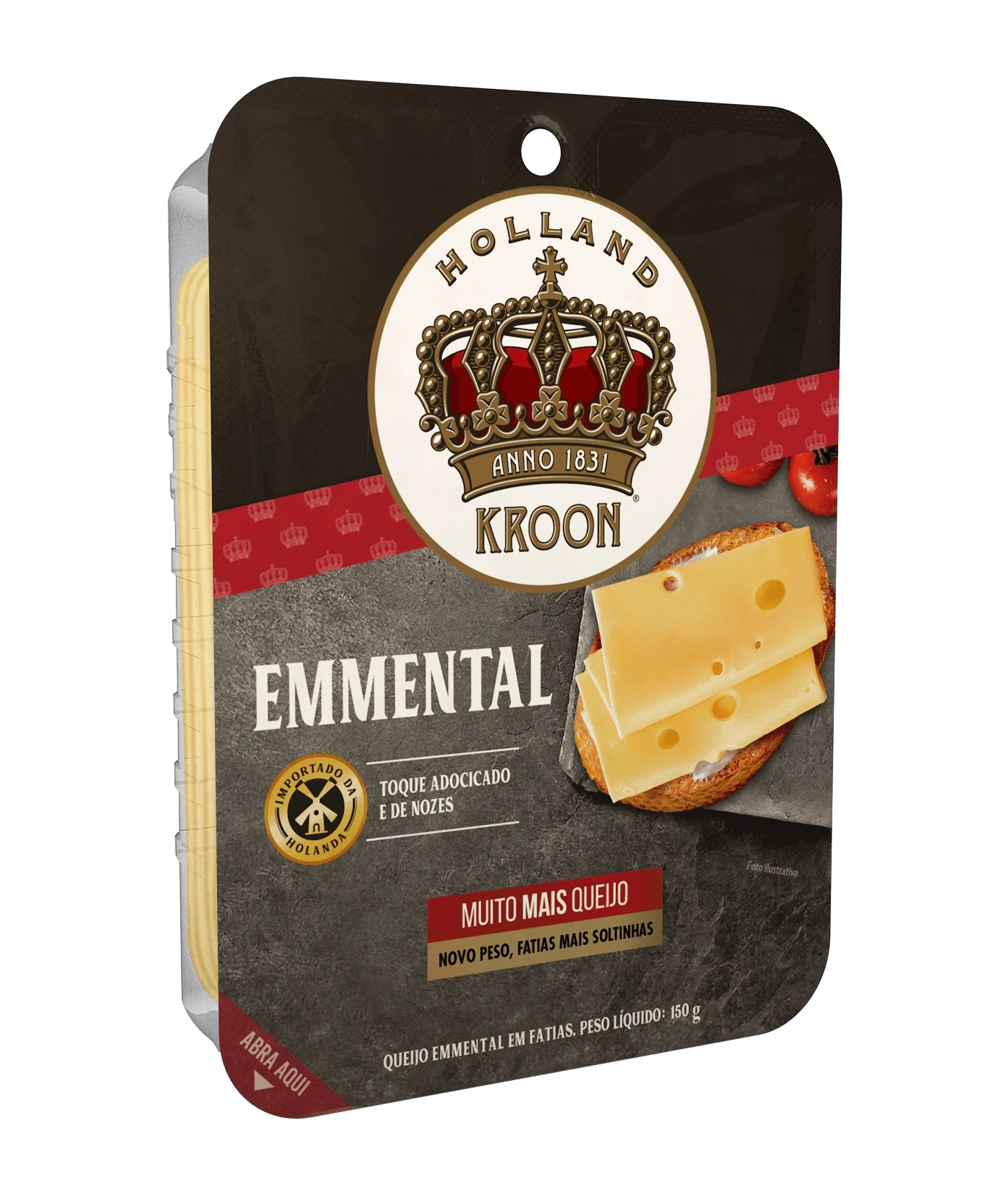 Queijo Emmental Holandes Kroon Fatiado 150g