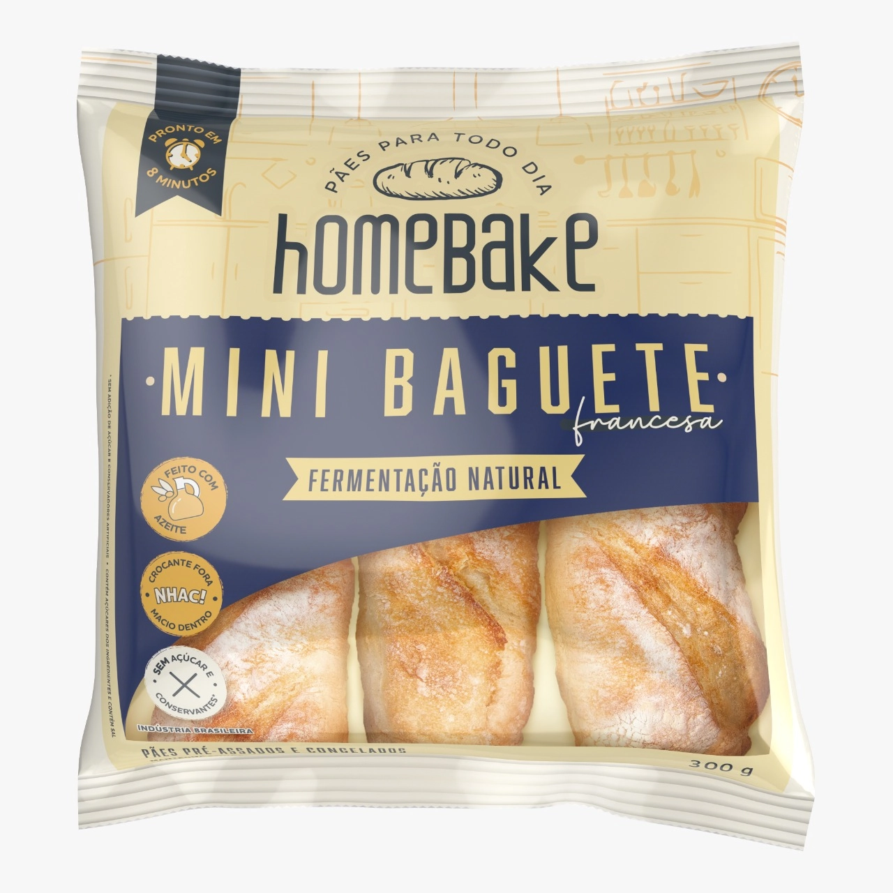 Mini Baguete Homebake 300g Lanche