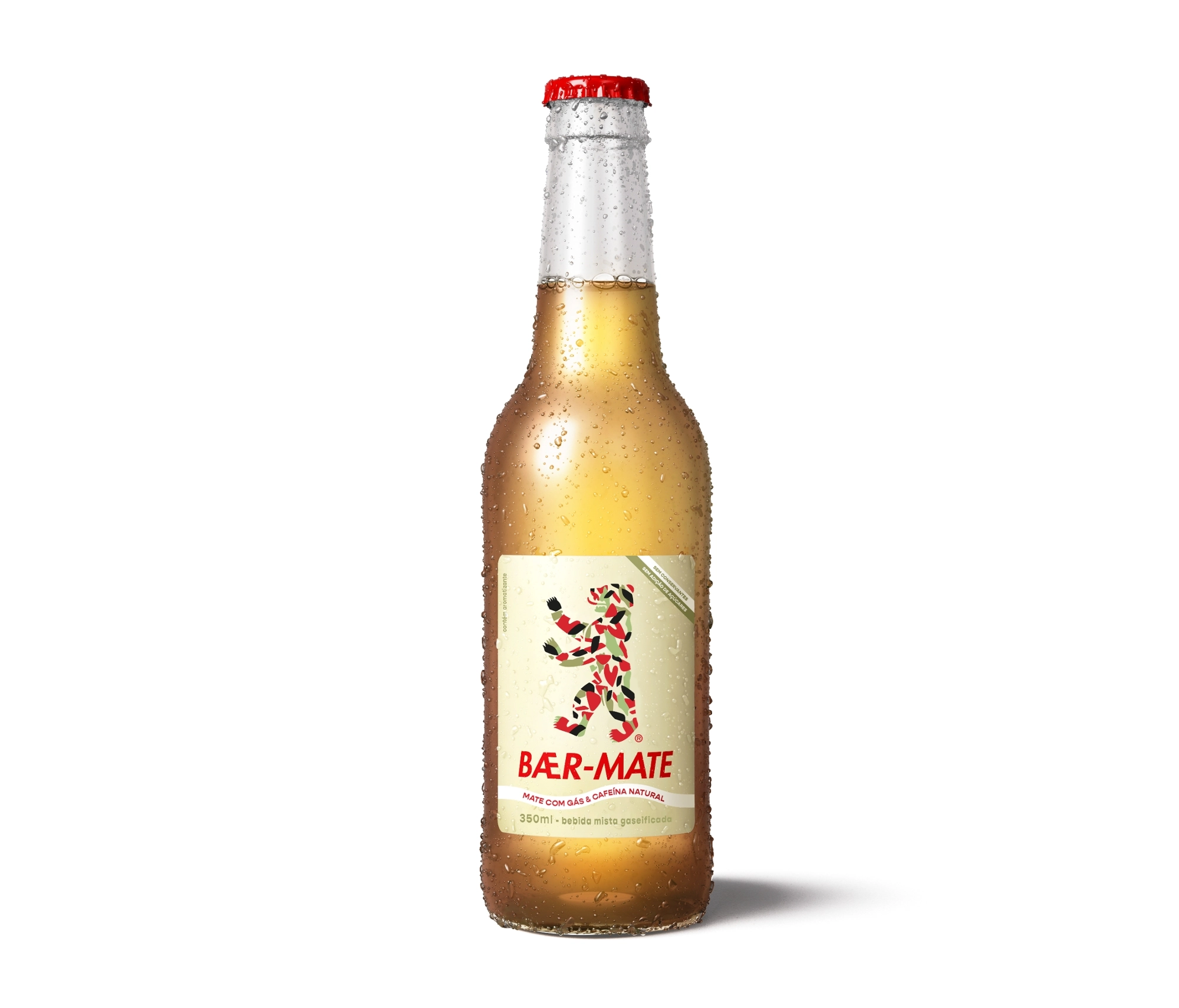 Chá Mate Com Gás Cafeína Natural Baer Mate Garrafa 350ml