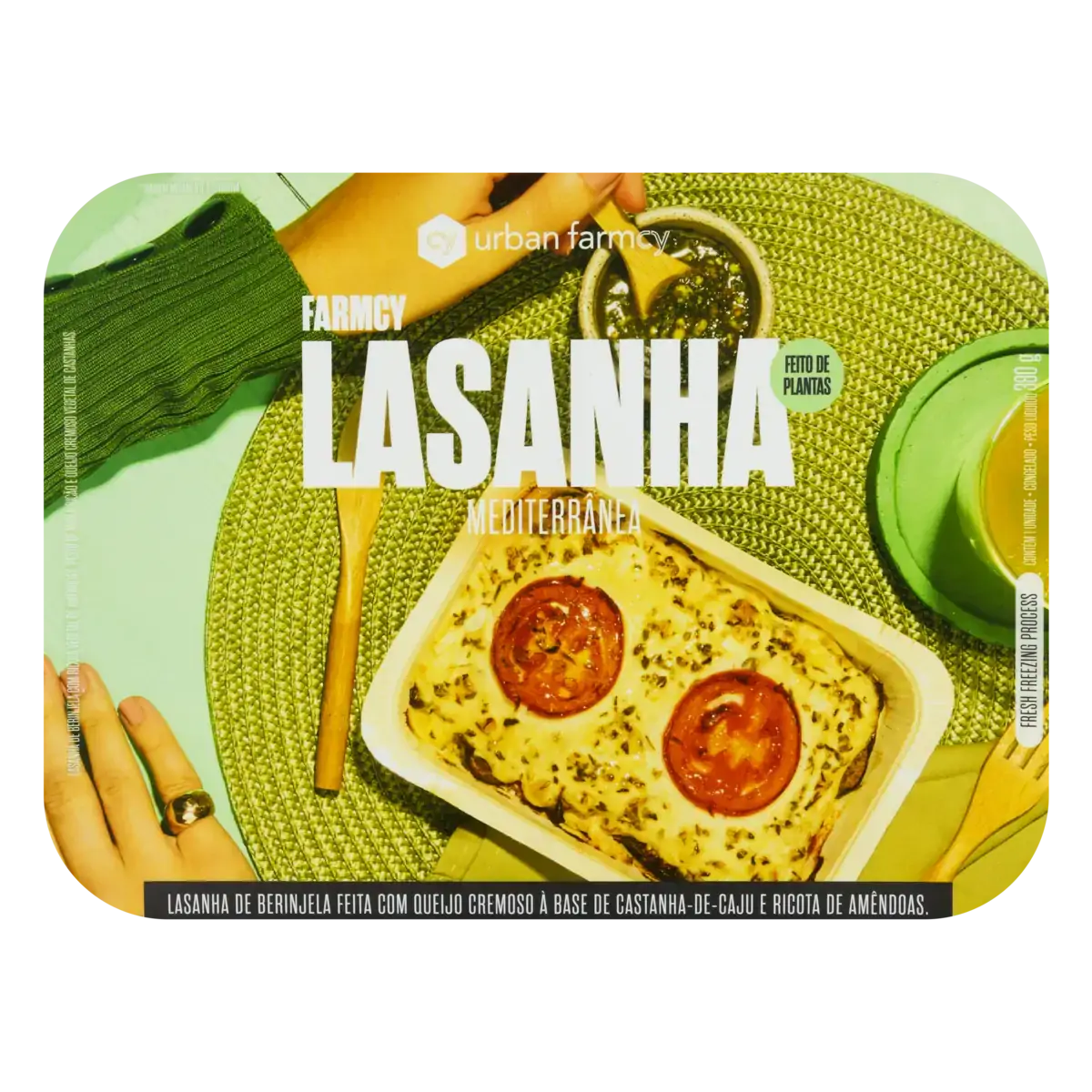 Lasanha Mediterrânea Vegetal Urban Farmcy Bandeja 380g