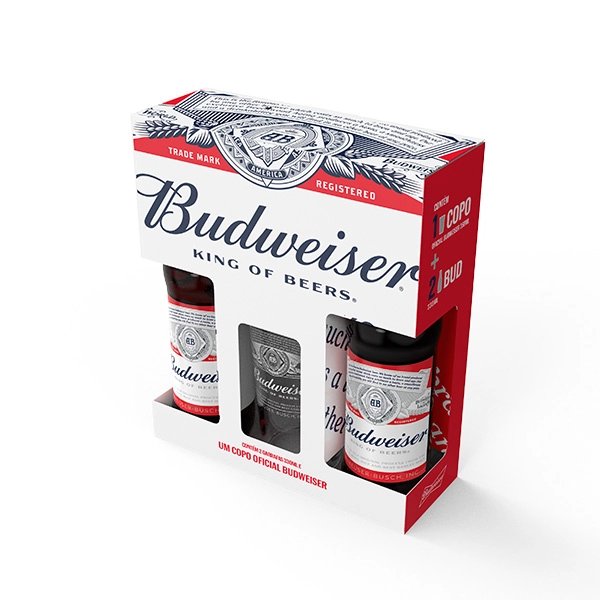 Kit Copo Cerveja Budweiser 2 Unidades 330ml Cada