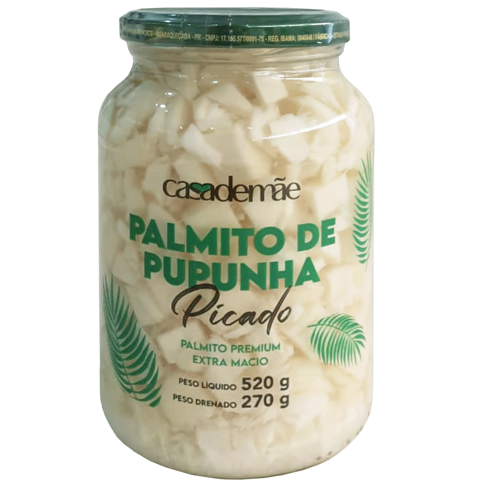 Palmito Pupunha Casa De Mae Pic Vd 270g