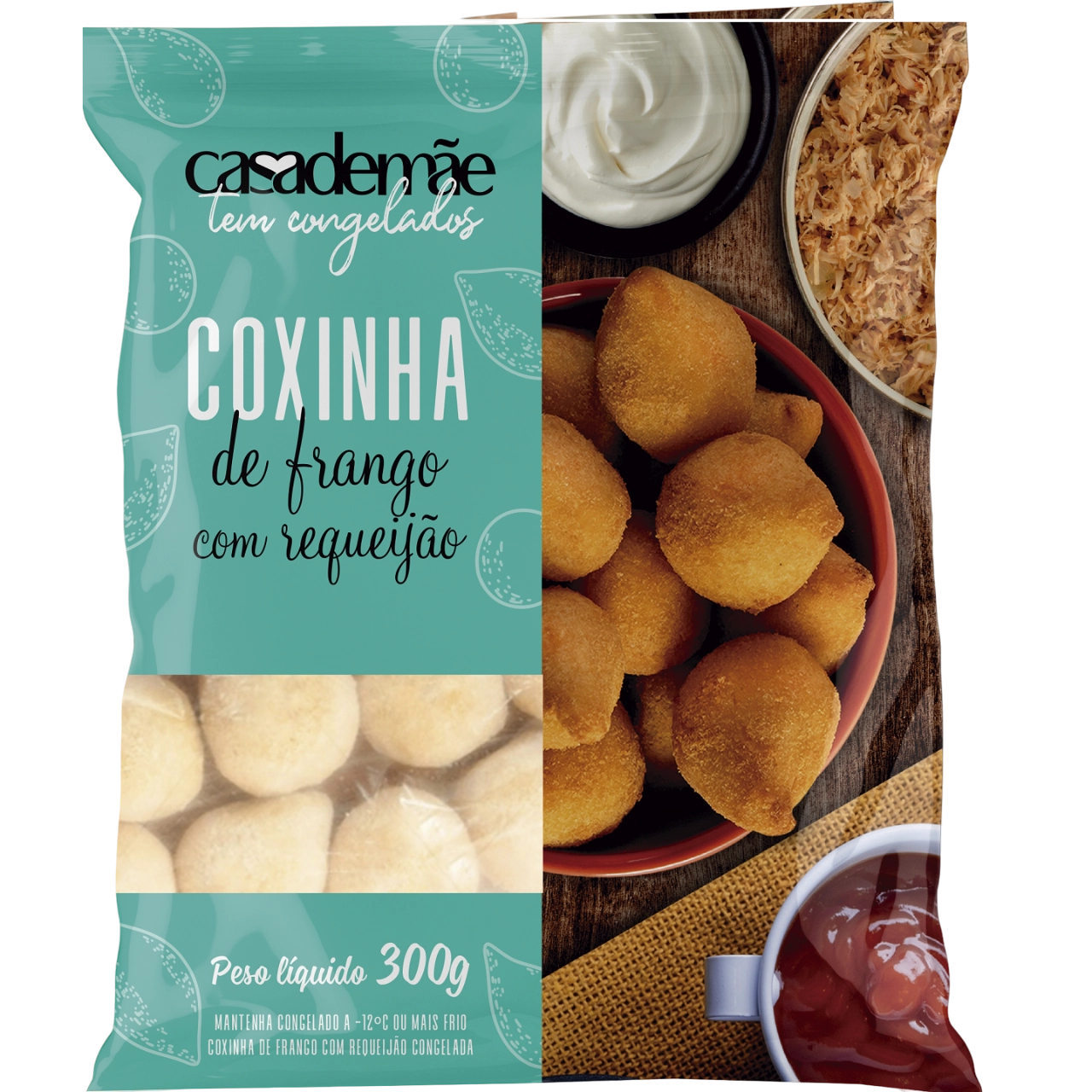 Coxinha De Frango Com Requeijão Congelado Casa De Mãe 300g