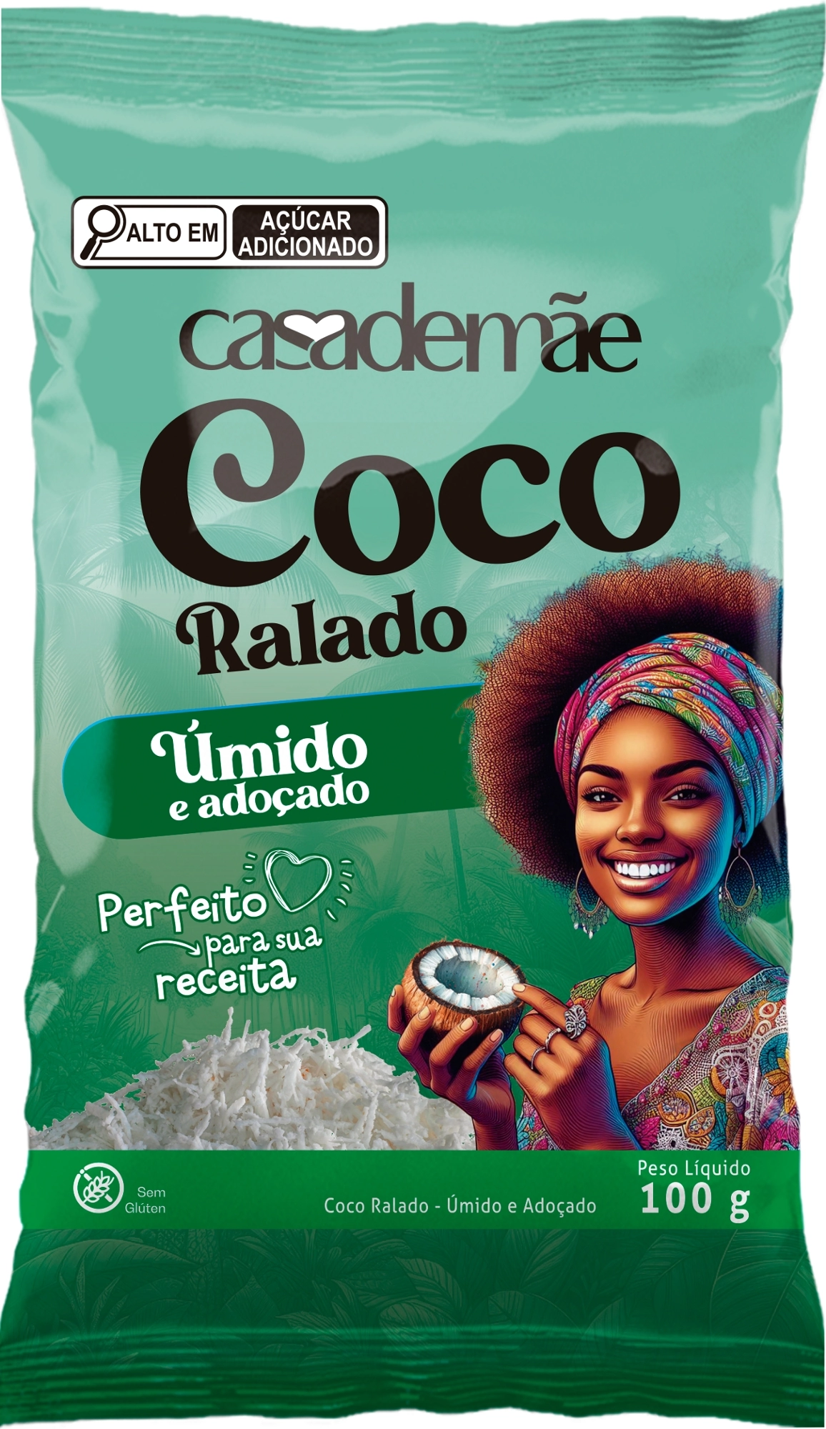 Coco Ralado Umido Casa De Mae Adocado 100g