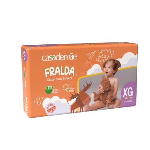 Fralda Infantil Casa De Mae Baby Xg C/50