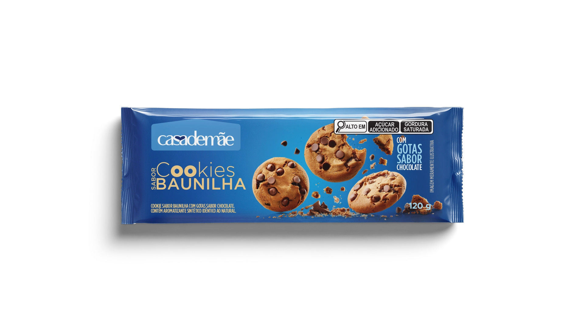 Cookie Classico Casa De Mae Baunilha Com Gotas 120g