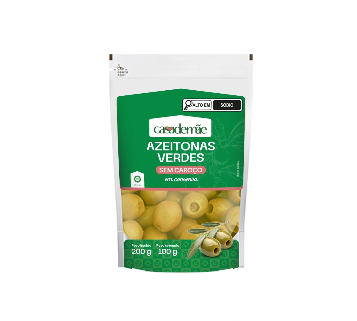 Azeitona Verde Casa De Mae S/ Caroco 100g