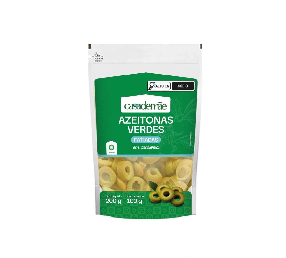 Azeitona Verde Casa De Mãe Fatiada Pouch 100g