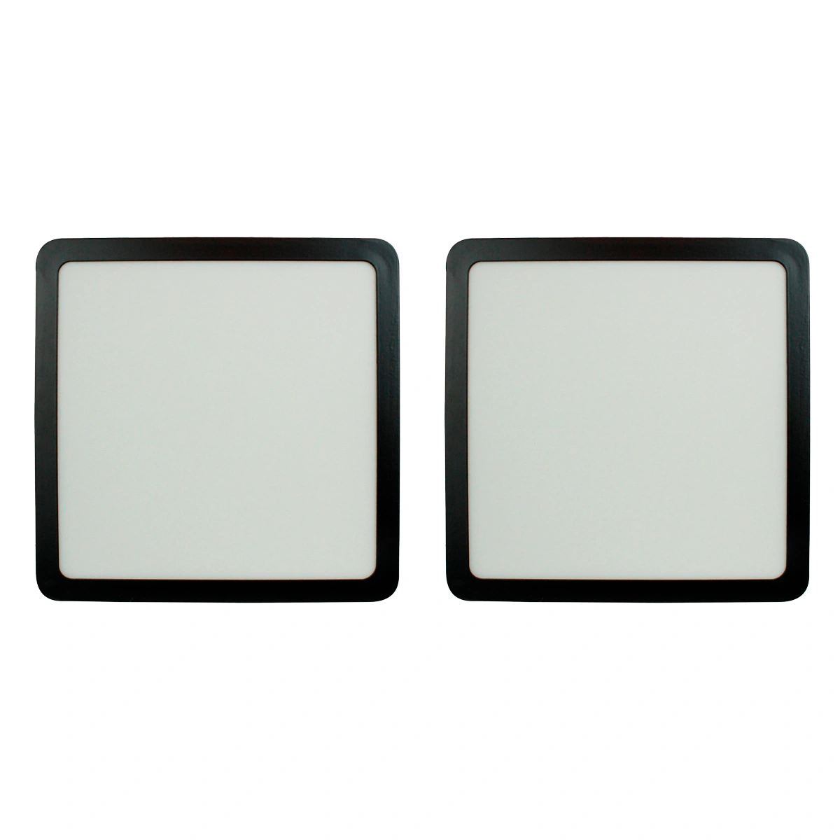 Kit 2 Painel Led Foxlux Quadrado Sobrepor 24w 4000k Preto