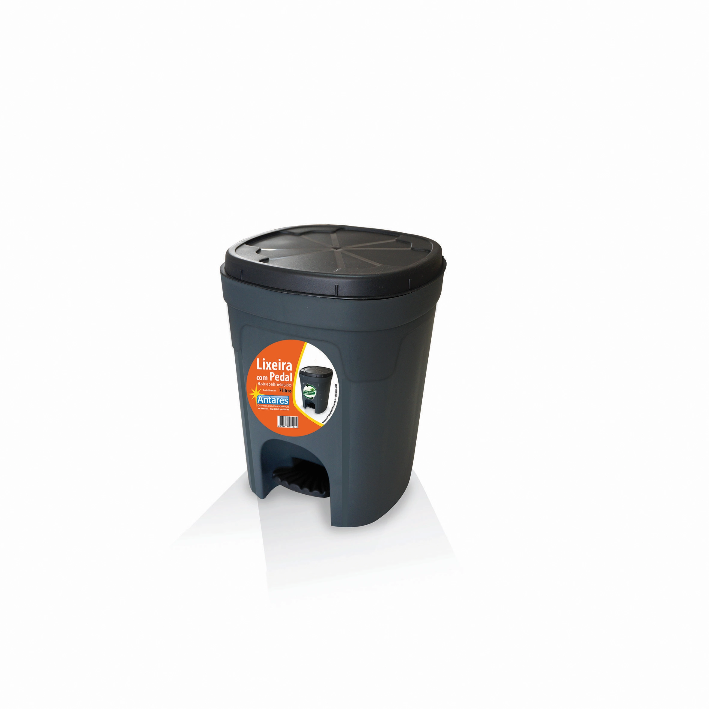 Lixeira Pedal Cinza 7l 02020204002 Antares