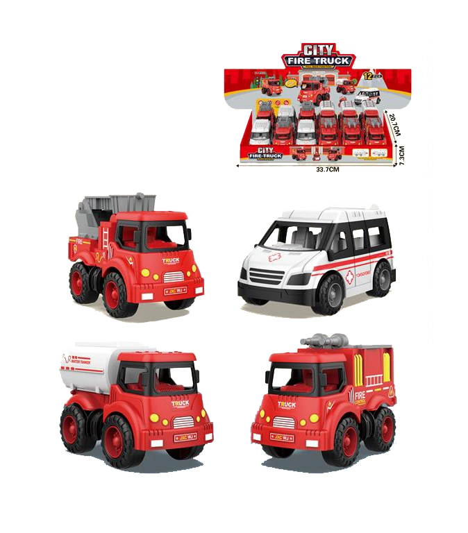 Carrinho Bombeiro Pull Back For Kids