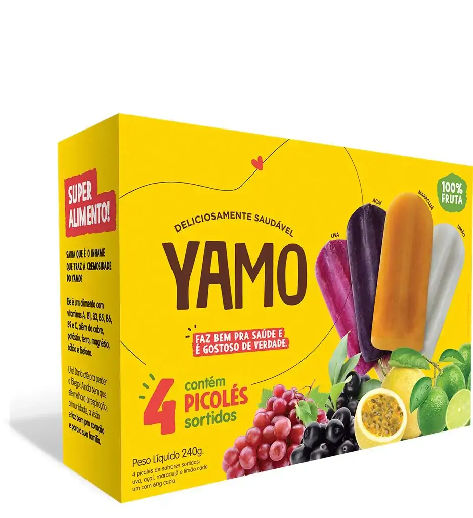 Pack 4x 75g Picolé Infantil Tropical Yamo 300g