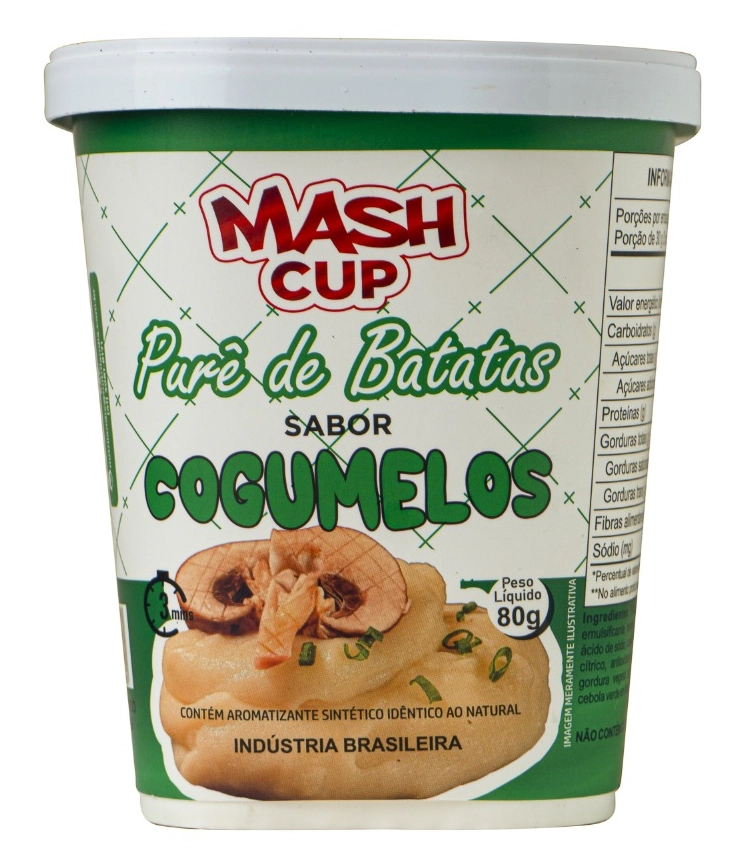 Pure Batata Mash Cup Instantaneo Cogumelos 80g