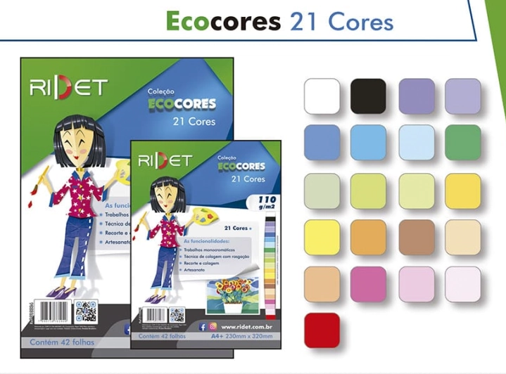 Ecocores 21 Cores A4 110gr 23x32cm 42fls