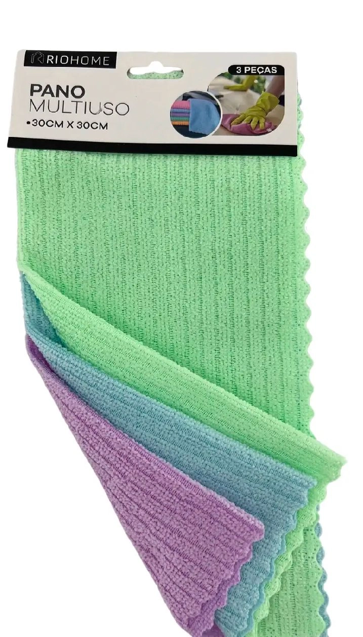 Kit Pano Microfibra Riohome Multiuso 30x30cm