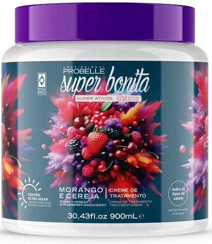Cr Trat Cap Probelle Super Bonita 900ml Morango E Cereja