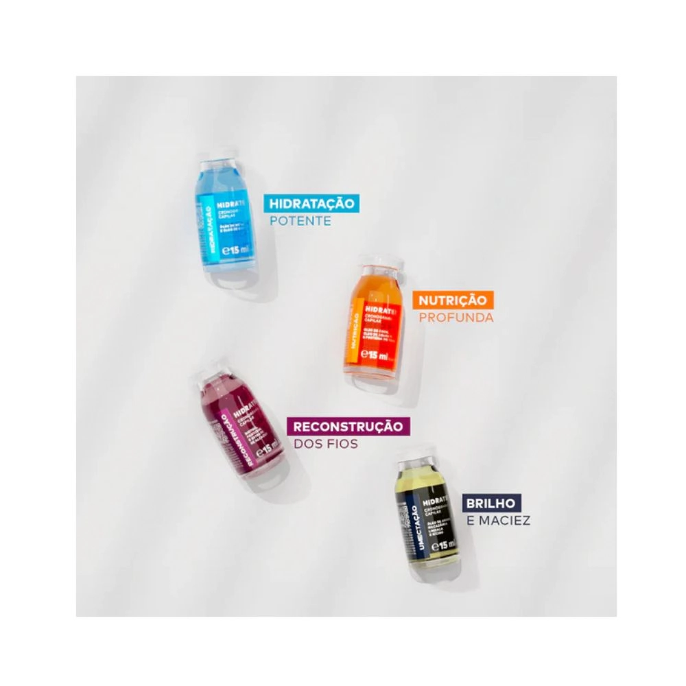 Hidratei Kit Ampolas Cronograma Capilar 15ml