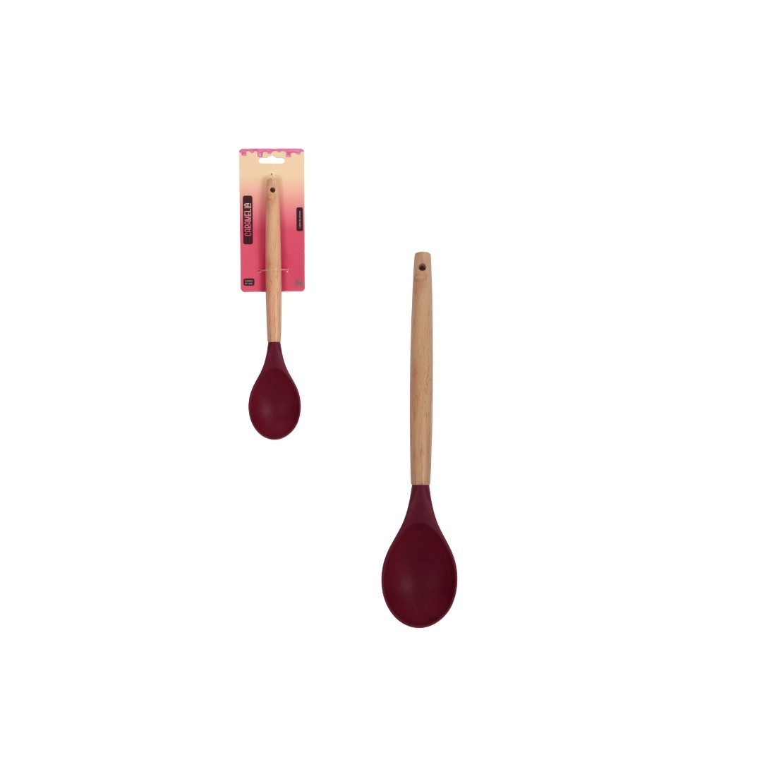 Concha Silicone Mb 32cm Vermelha Cabo Madeira