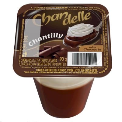 Sobremesa Láctea Com Chantilly Chocolate Chandelle Copo 90g