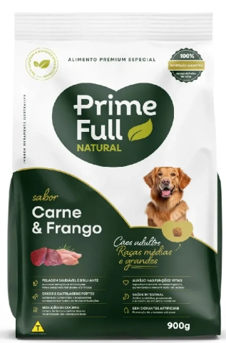 Racao Caes Prime Full 900g Especial Adulto Carne E Frango