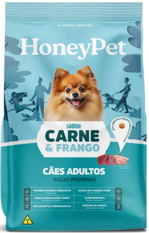 Racao Caes Honey Pet 900g Racas Pequenas Carne E Frango