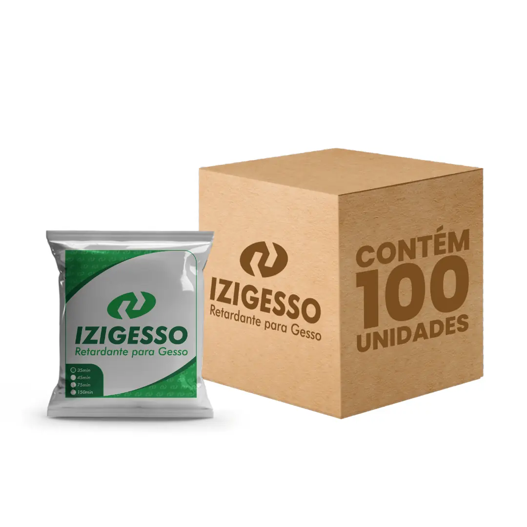 Izigesso - Retardante Para Gesso - Caixa Com 100 Saches De 10 Gramas