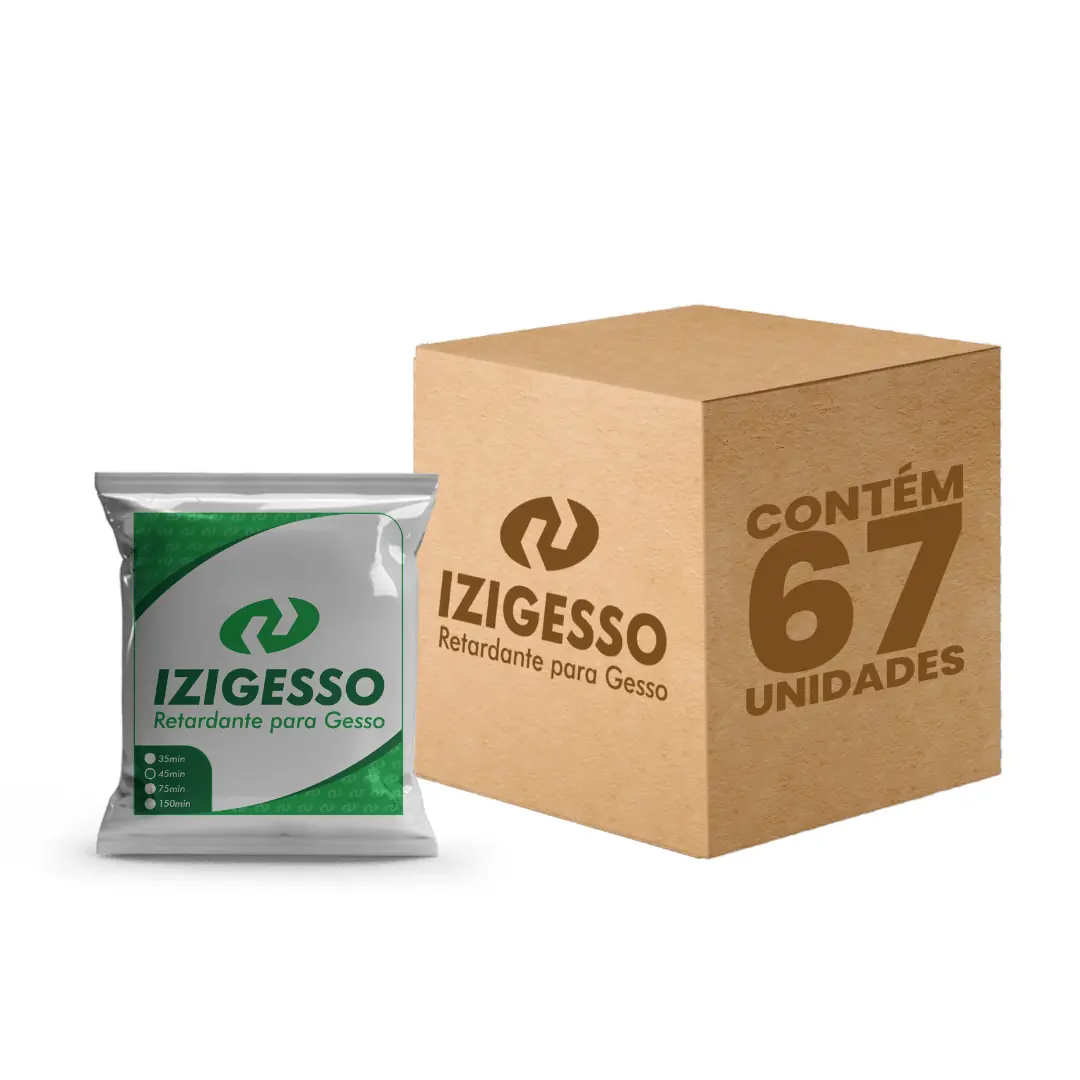 Izigesso - Retardante Para Gesso - Caixa Com 67 Saches De 15 Gramas