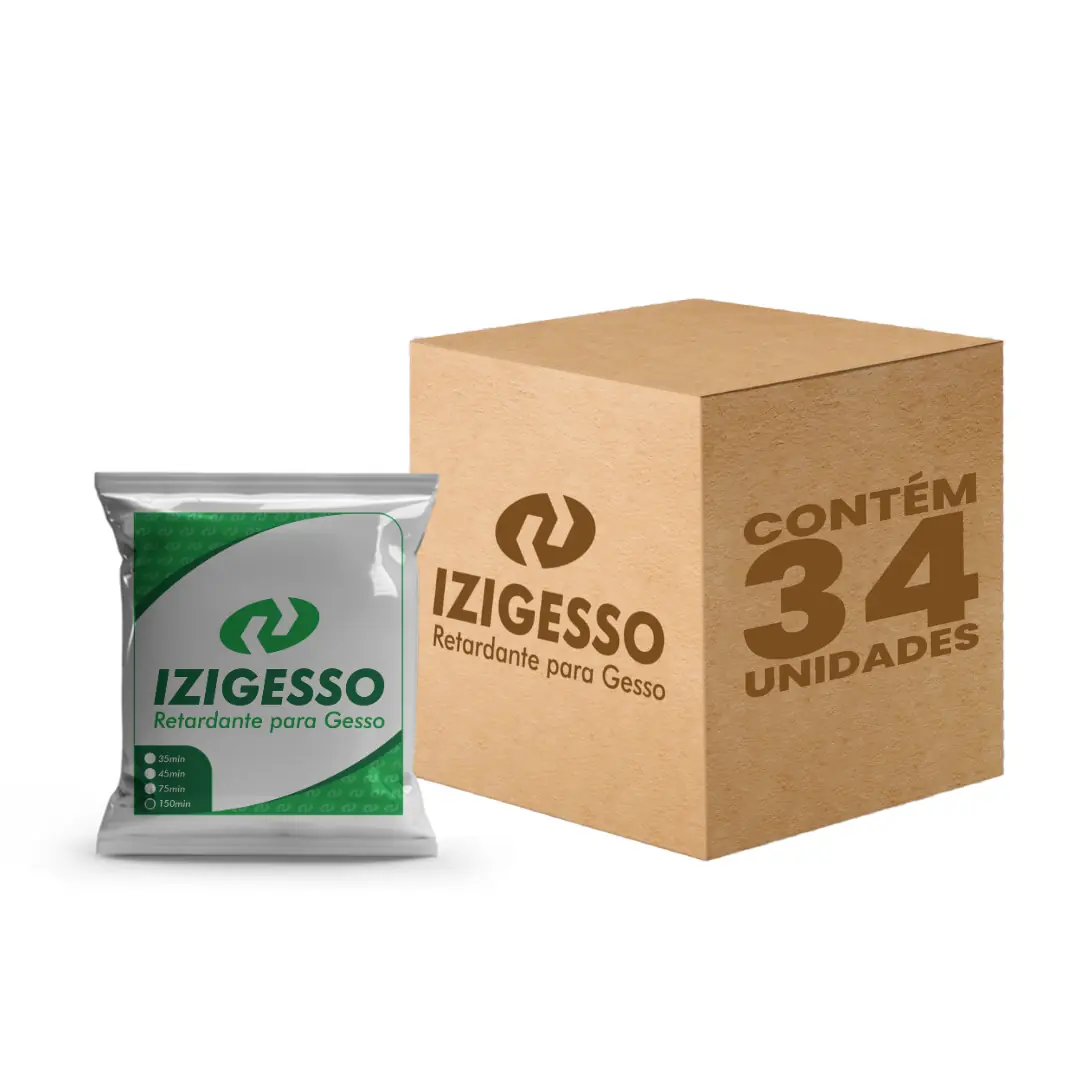 Izigesso - Retardante Para Gesso -caixa Com 34 Saches De 30 Gramas