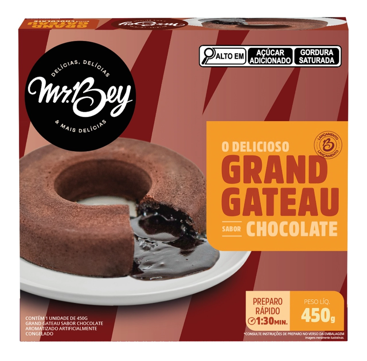 Grand Gâteau Congelado Chocolate Mr. Bey Caixa 450g