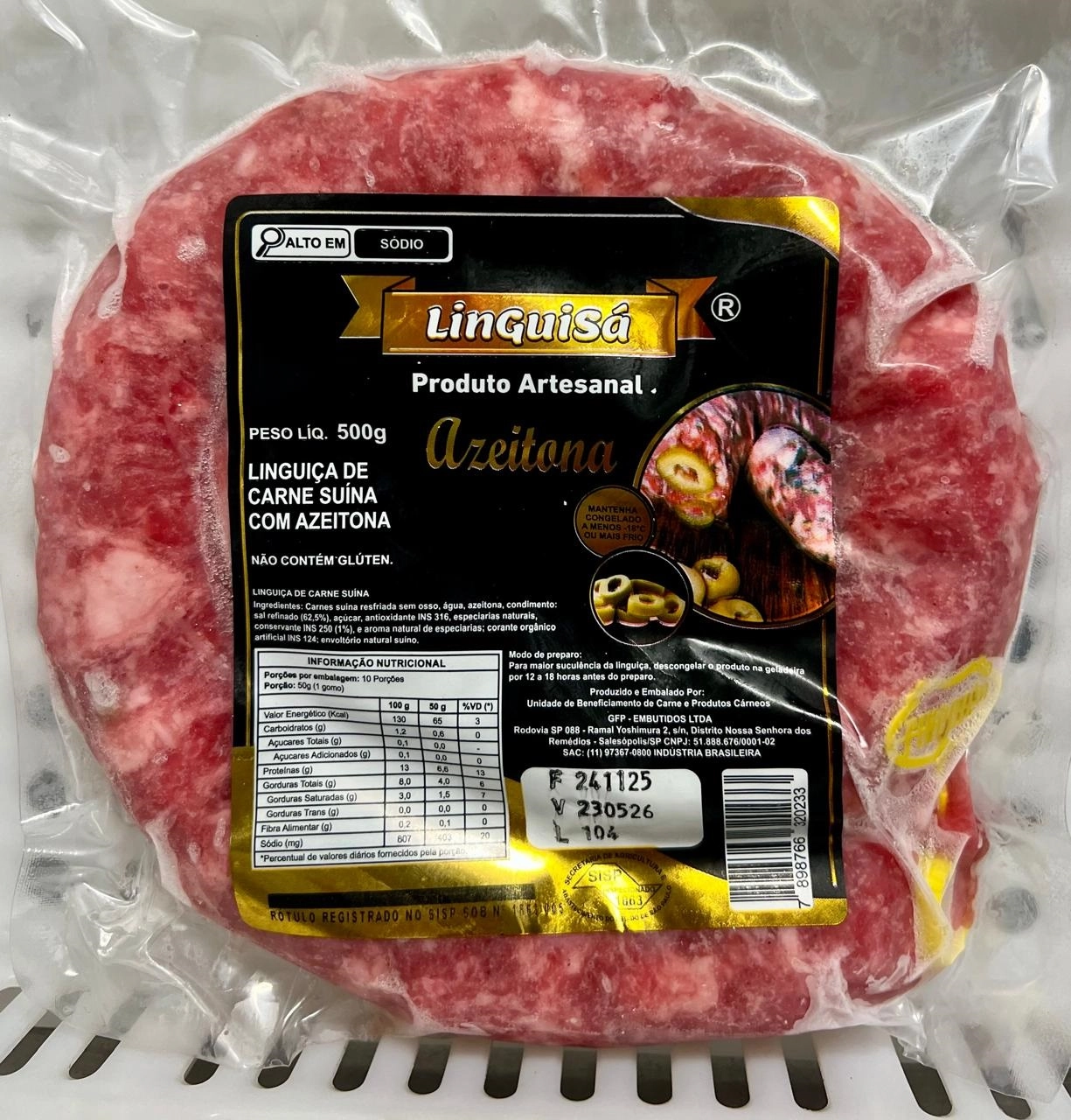 Linguica Azeitona Linguisa 500g