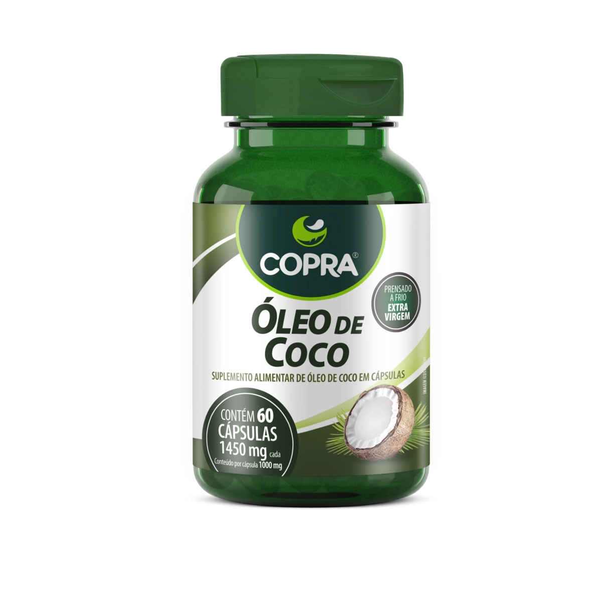 óleo De Coco 1000mg Copra Frasco 60 Cápsulas
