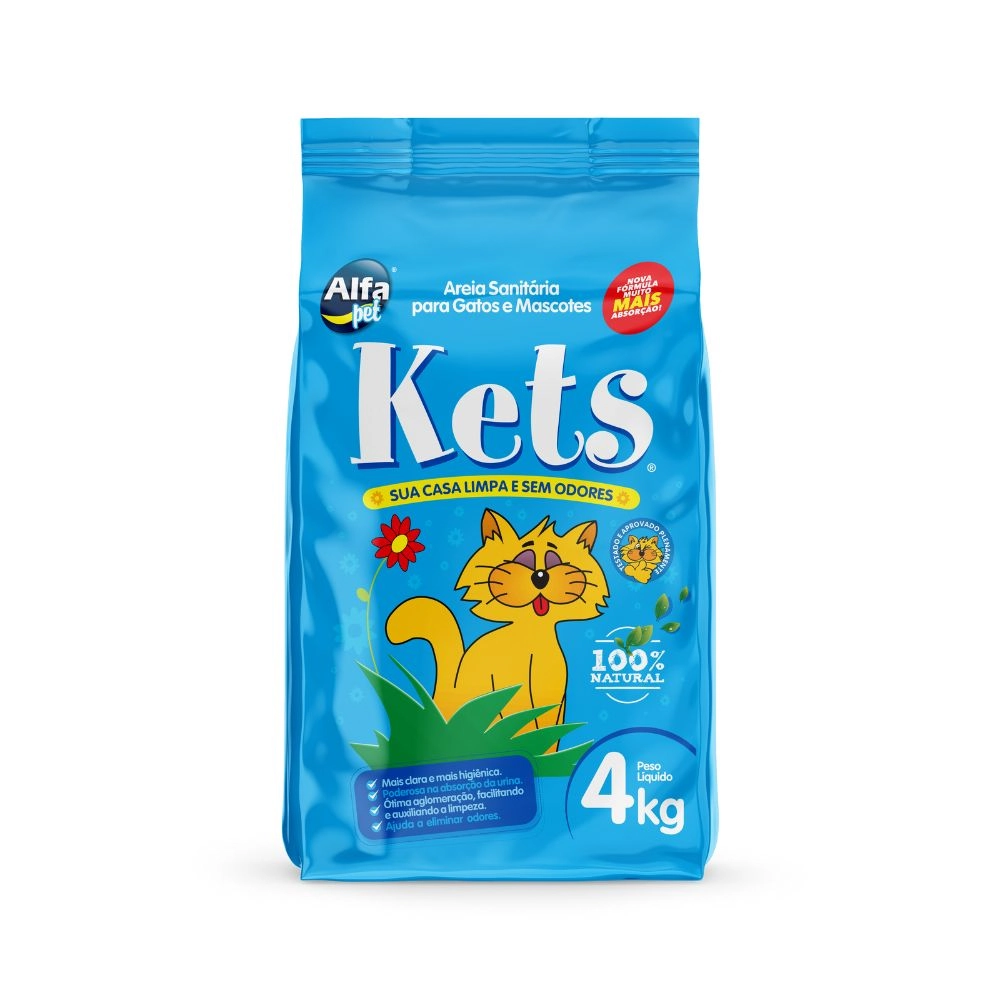 Areia Sanitaria Kets Granulado 4kg Alfapet