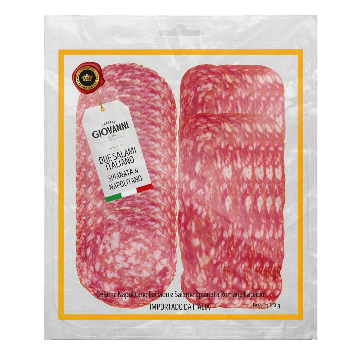 Salame Spianata Romana E Napolitano Fatiado Giovanni Ceratti 100g