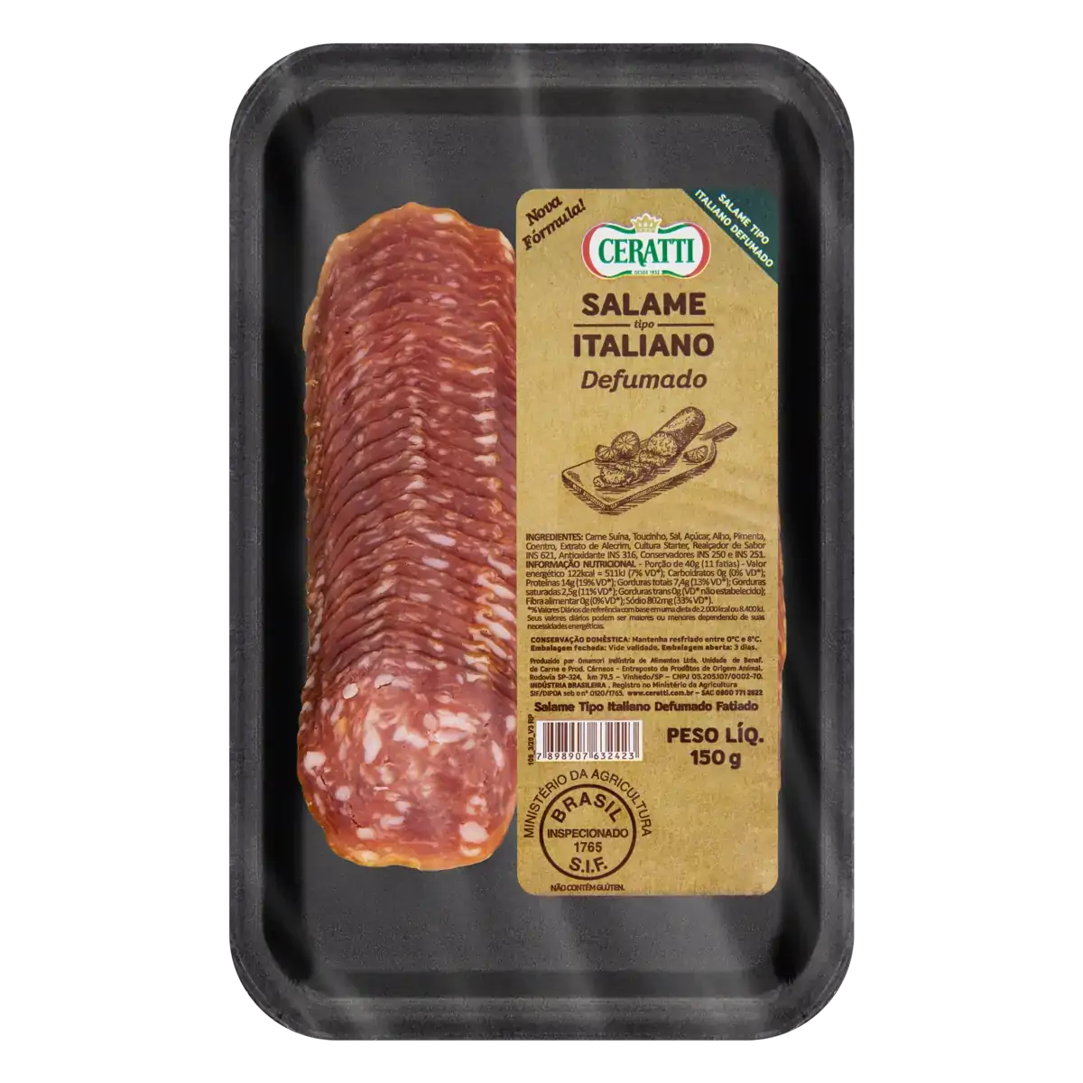 Salame Tipo Italiano Ceratti 150g Fat Slicepack