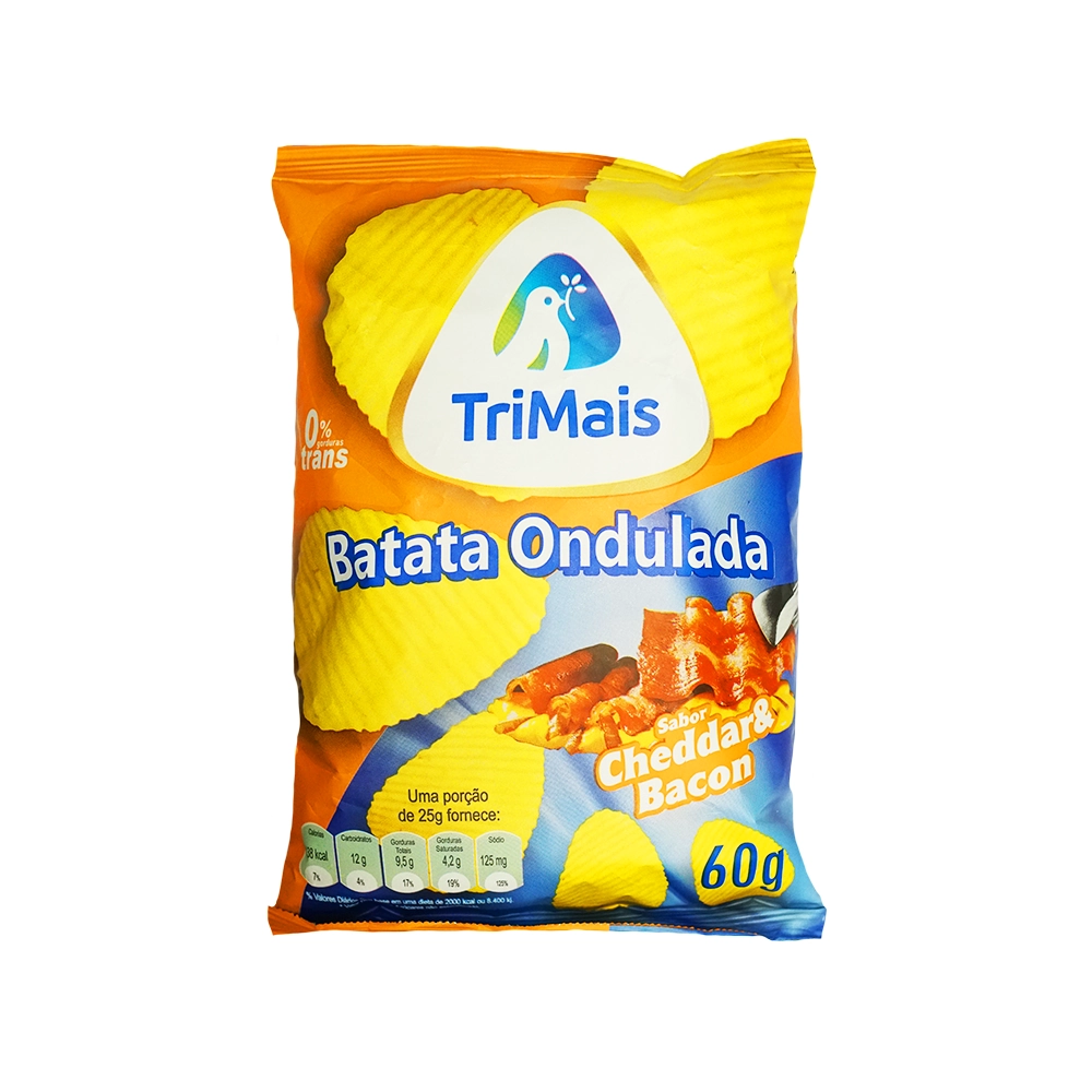 Batata Trimais 60g Ondulada Cheddar/bacon