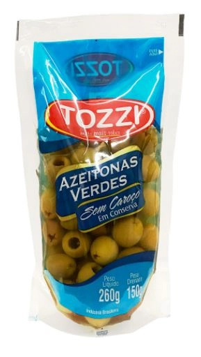 Azeitonas Verdes Sem Caroço Tozzi 260g