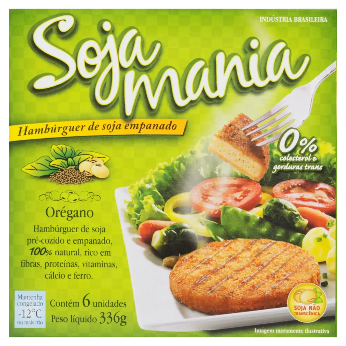Hambúrguer De Soja Empanado Orégano Soja Mania Caixa 336g 6 Unidades