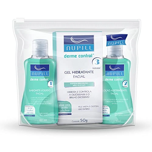 Kit Facial Derme Control Sabonete Adstringente Gel Nupill
